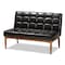 Baxton Studio Sanford Mid-Century Dark Brown Faux Leather and Walnut Brown Wood 2-PC Dining Nook Banquette Set 184-11343-Zoro - alternate 6